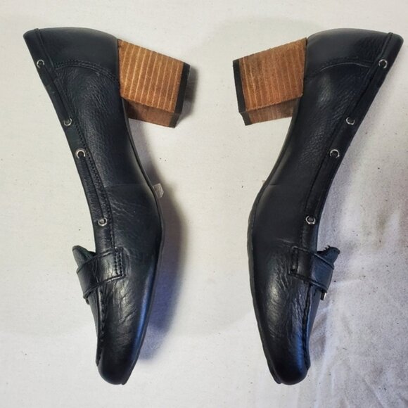Rockport Adiprene Buckled Black Leather Loafer Block Heel Size Us 6.5 - Picture 5 of 15